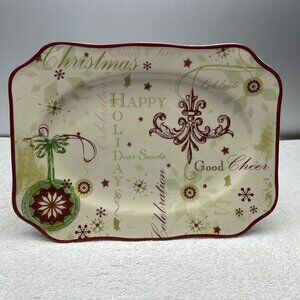 NWT Creative Co-Op Christmas Stoneware Serving Tray, Terri Conrad, 10"x7"